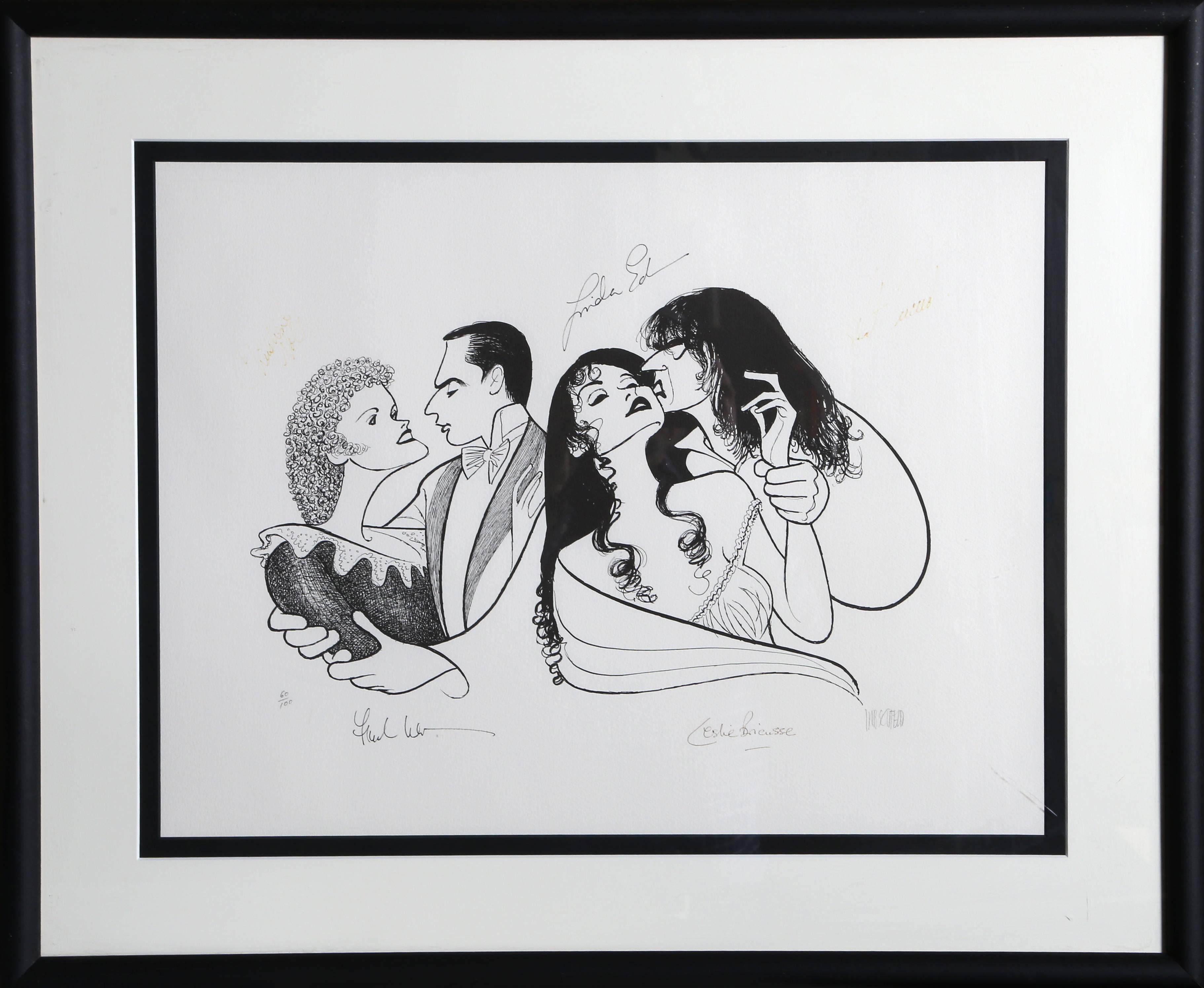 Albert Al Hirschfeld Figurative Print - Dr. Jekyll and Mr. Hyde, Framed Caricature Lithograph by Al Hirschfeld