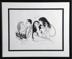 Dr. Jekyll y Mr. Hyde, litografía caricaturesca enmarcada de Al Hirschfeld