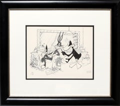 Dressing Room - Bugs & Daffy, Lithograph by Al Hirschfeld