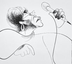 ELLA FITZGERALD Lithograph, Celebrity Caricature Portrait, Female Jazz Vocalist