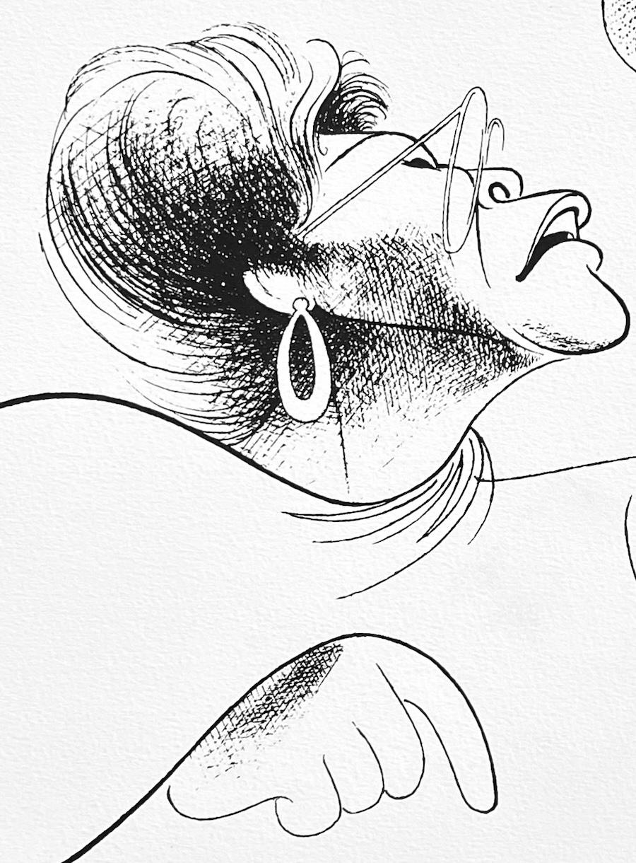 ELLA FITZGERALD Litografia, ritratto caricaturale di una celebrità, cantante jazz femminile - Print Contemporaneo di Albert Al Hirschfeld