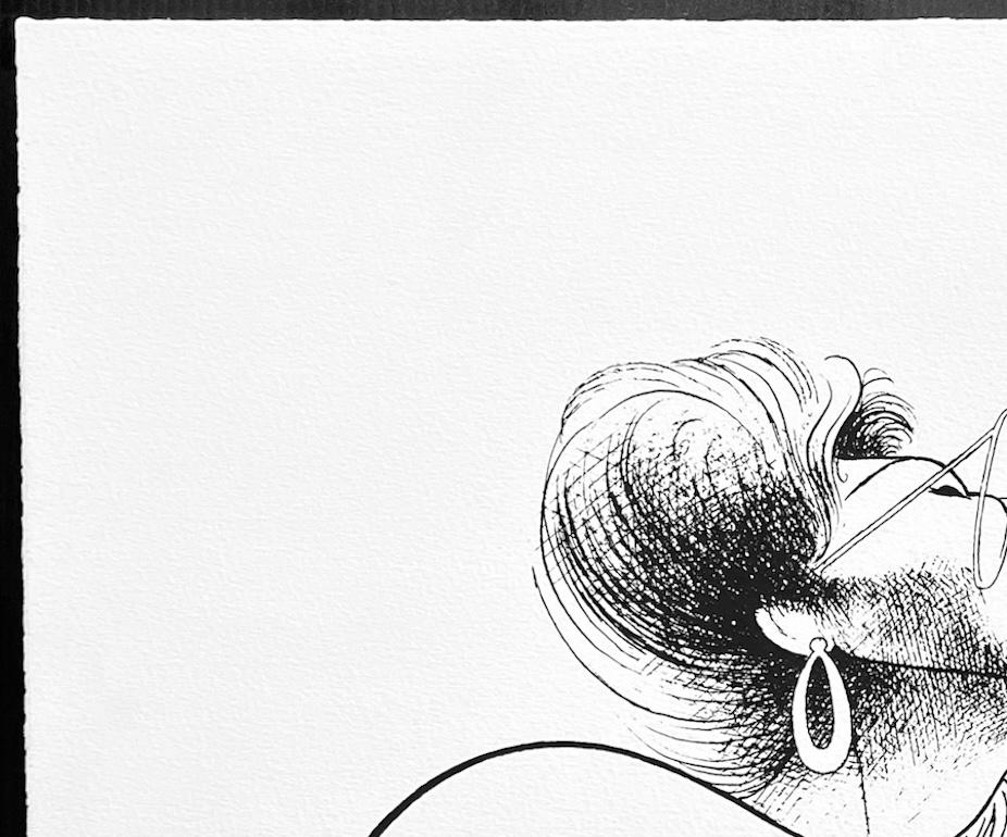 ELLA FITZGERALD Litografia, ritratto caricaturale di una celebrità, cantante jazz femminile in vendita 1