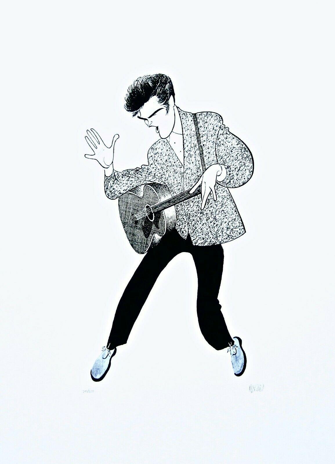 Landscape Print Albert Al Hirschfeld - Elvis Presley ( Chaussures en daim bleu), Al Hirschfeld