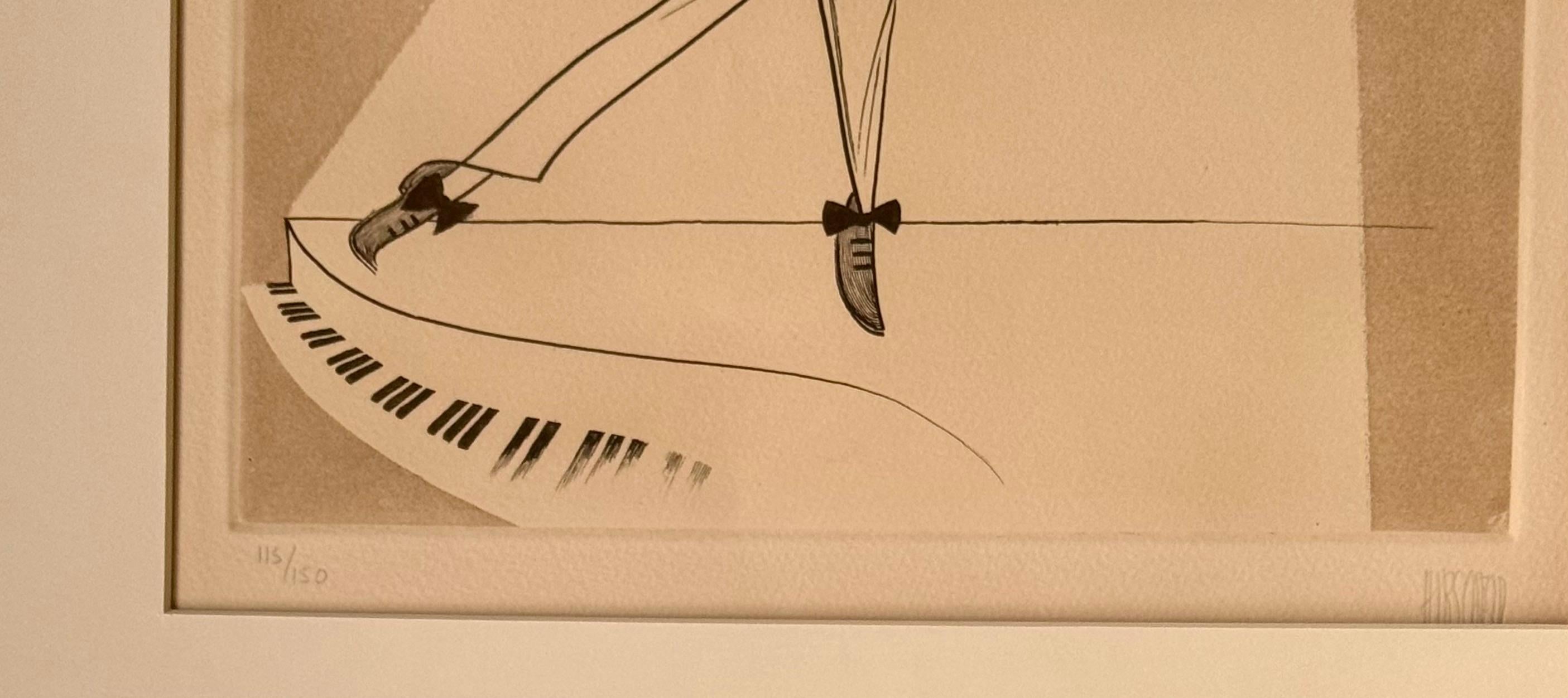 Fred Astaire Ballerino Stella del cinema Oscar Premio Oscar Metà del XX secolo Hollywood - Print Performance di Albert Al Hirschfeld