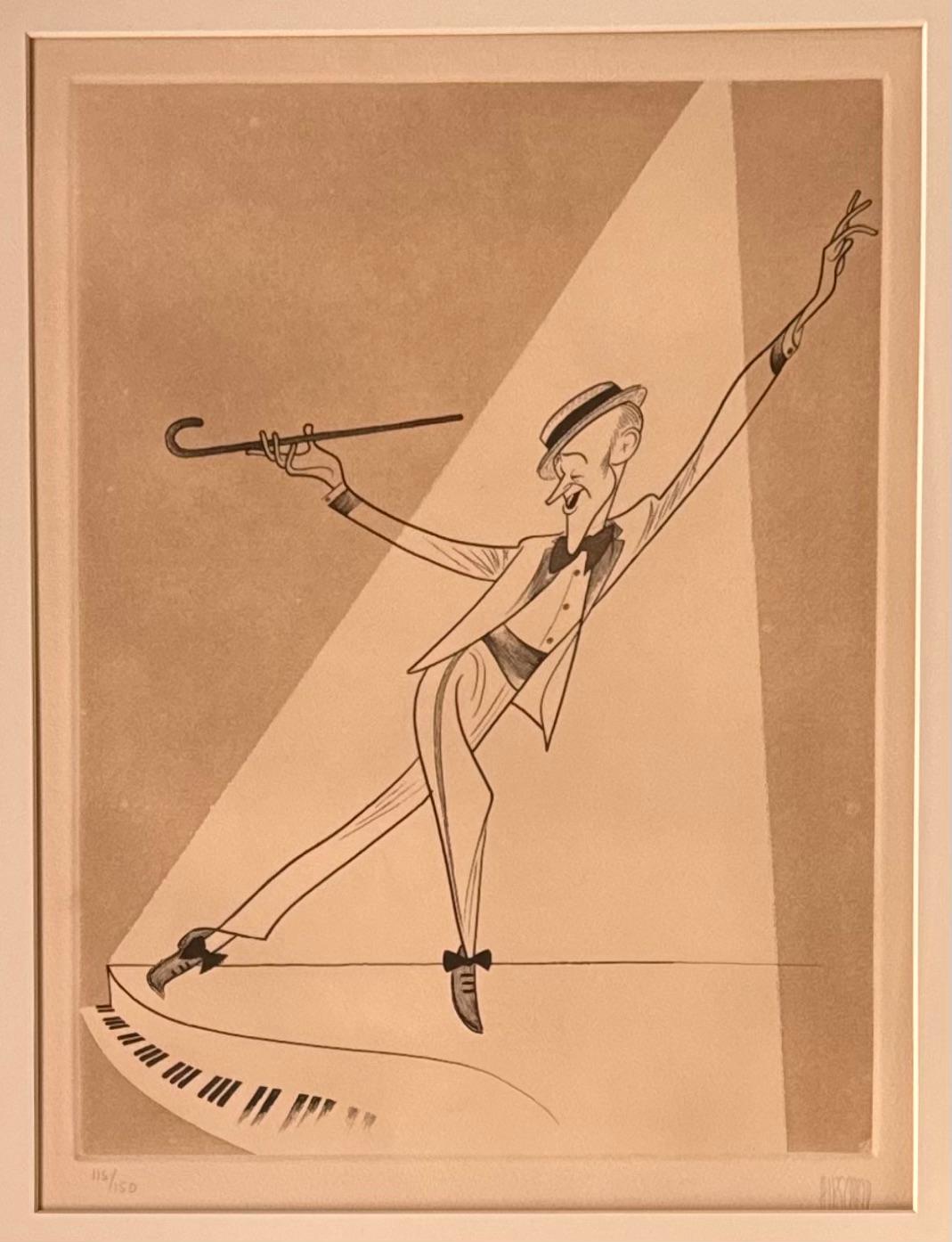 Figurative Print di Albert Al Hirschfeld - Fred Astaire Ballerino Stella del cinema Oscar Premio Oscar Metà del XX secolo Hollywood