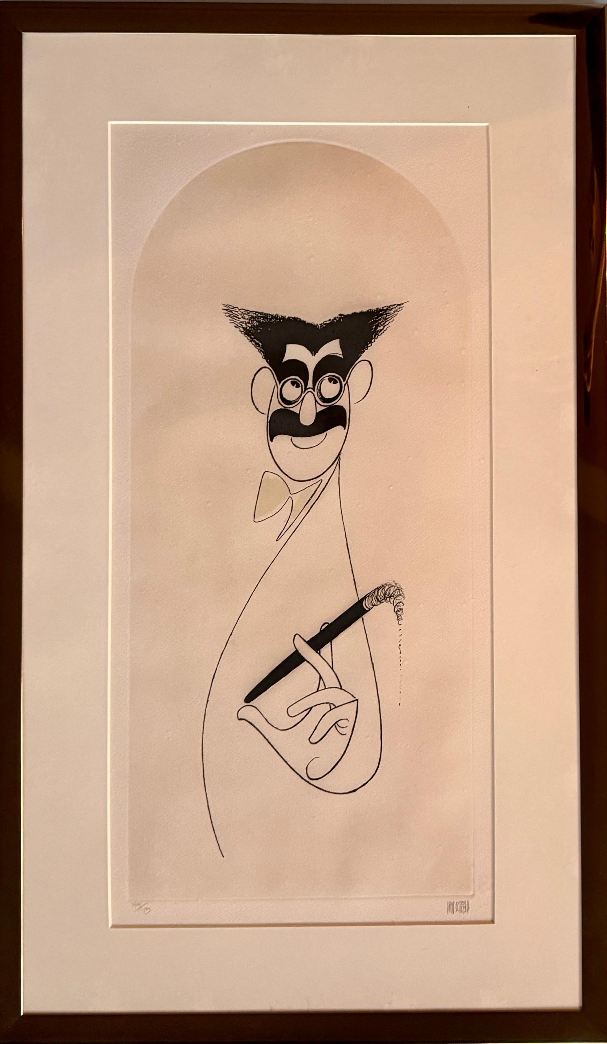 Caricatura di Groucho Marx Disegno della stella del cinema Leggenda della commedia NTY Times Pubblicato - Print di Albert Al Hirschfeld