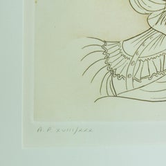 "Hepburn and Bogart" original etching by Al Hirschfeld. Hand signed and numbered