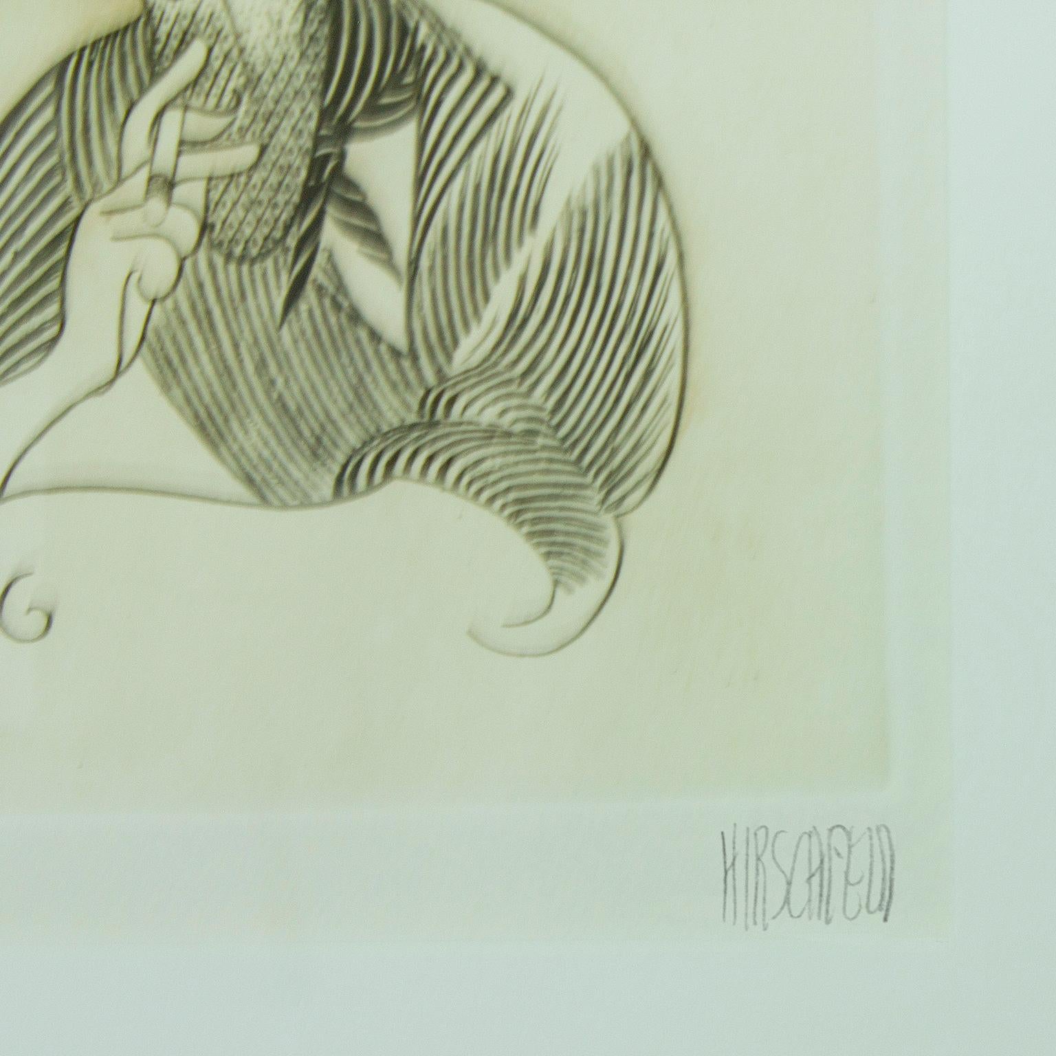 Original-Radierung „Hepburn and Bogart“ von Al Hirschfeld. Handsigniert und nummeriert (Sonstige Kunststile), Print, von Albert Al Hirschfeld