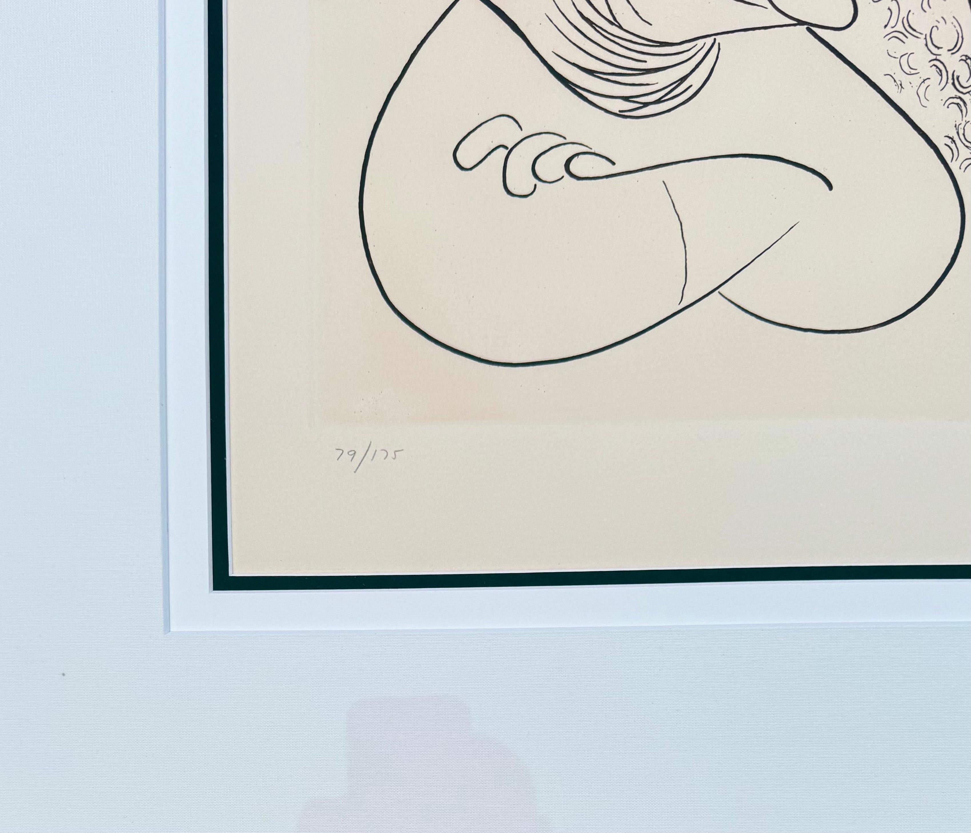 Hollywood Stars 20. Jahrhundert Litho - K. Hepburn, J. Wayne, S. Davis. J. Garland (Grau), Portrait Print, von Albert Al Hirschfeld