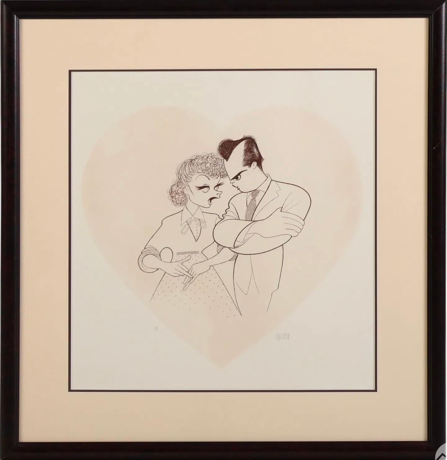« I Love Lucy » Lucille Ball Desi Arnaz TV Comedy Legends Emmy Awards Litho Emmys - Print de Albert Al Hirschfeld