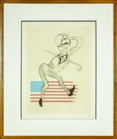 "James Cagney" in "Yankee Doodle Dandy" signed original etching by Al Hirschfeld