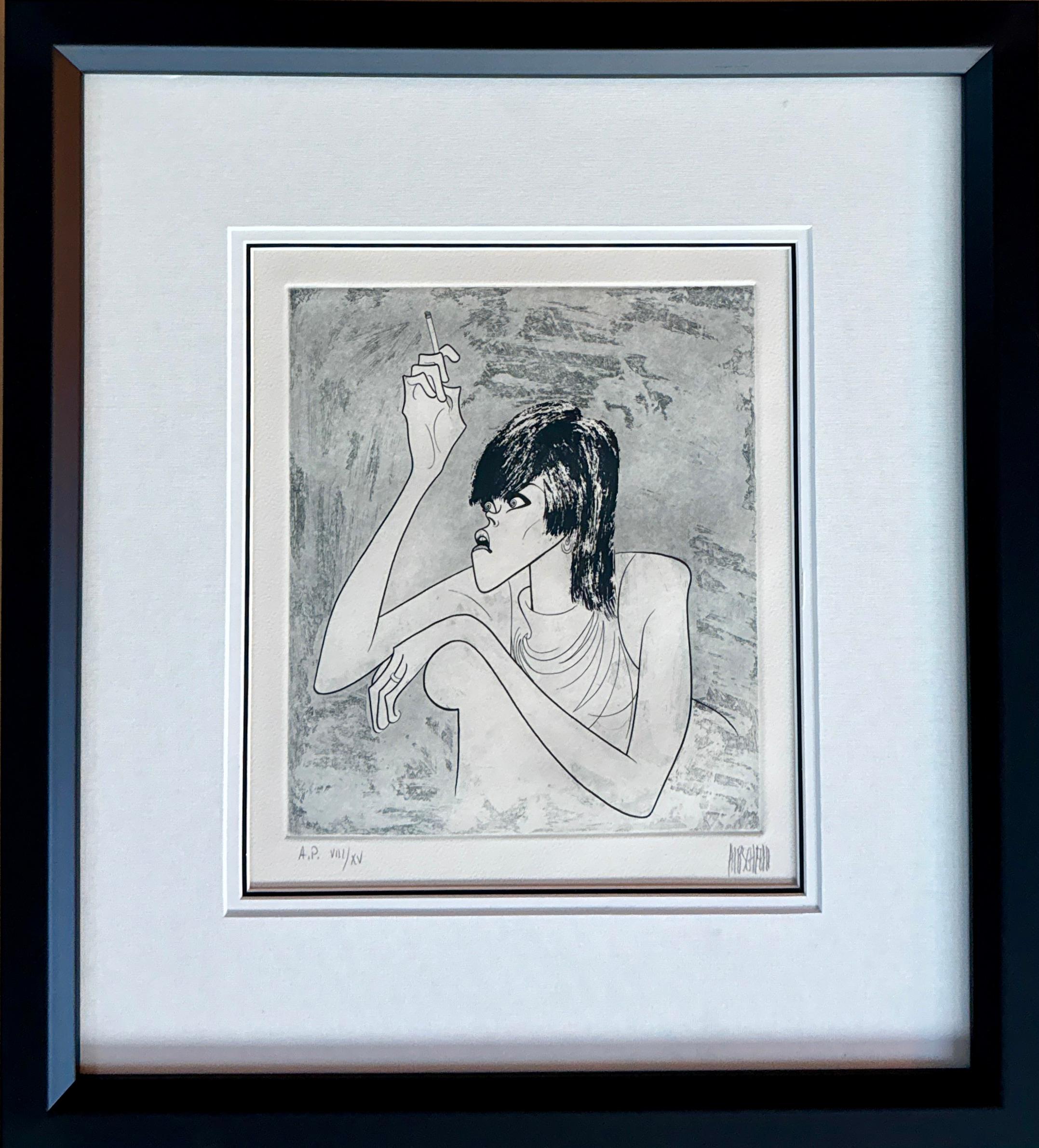 Jane Fonda Hollywood Leggenda Oscar Oscar 20th Century Litho Attivista - Print di Albert Al Hirschfeld