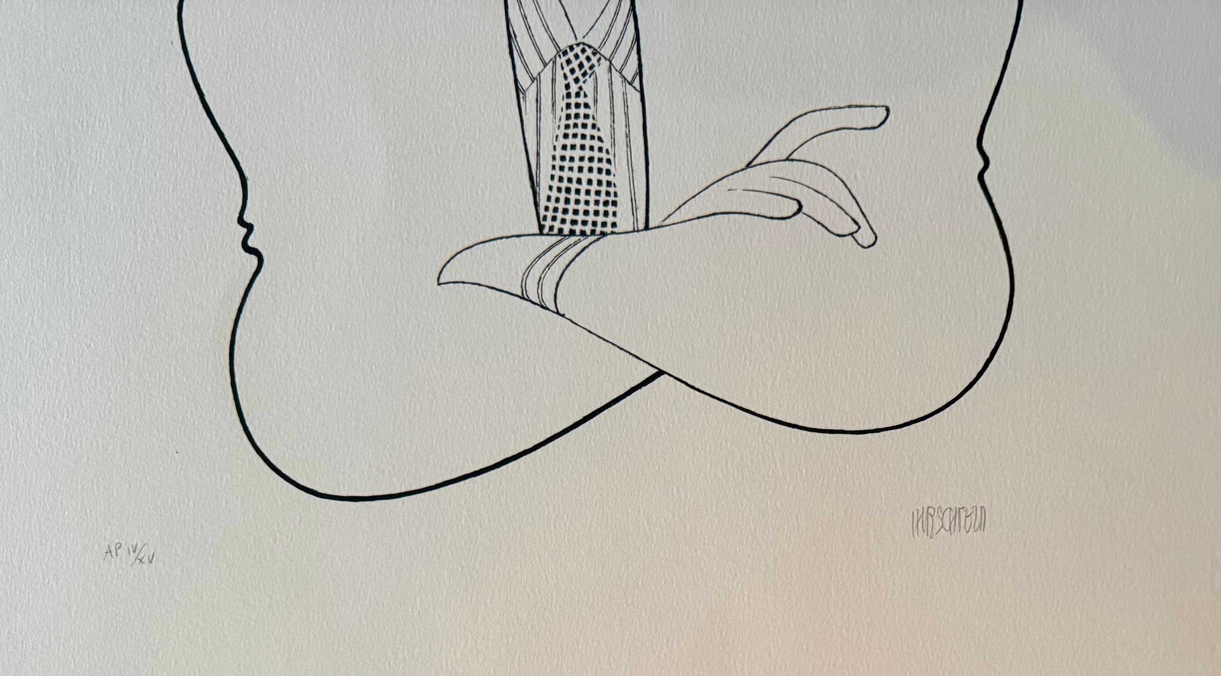 Jay Leno NBC Tonight Talk Show Host Emmy Award Time Magazine Cover Caricature - Performance Print by Albert Al Hirschfeld