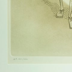 "Jimmy Durante" original etching by Al Hirschfeld. Hand signed artist's proof.