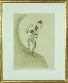 "Jimmy Durante" original etching by Al Hirschfeld. Hand signed artist's proof.
