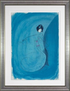 "Kyo" framed, hand-signed lithograph from 1976 "Kabuki Suite" by Al Hirschfeld