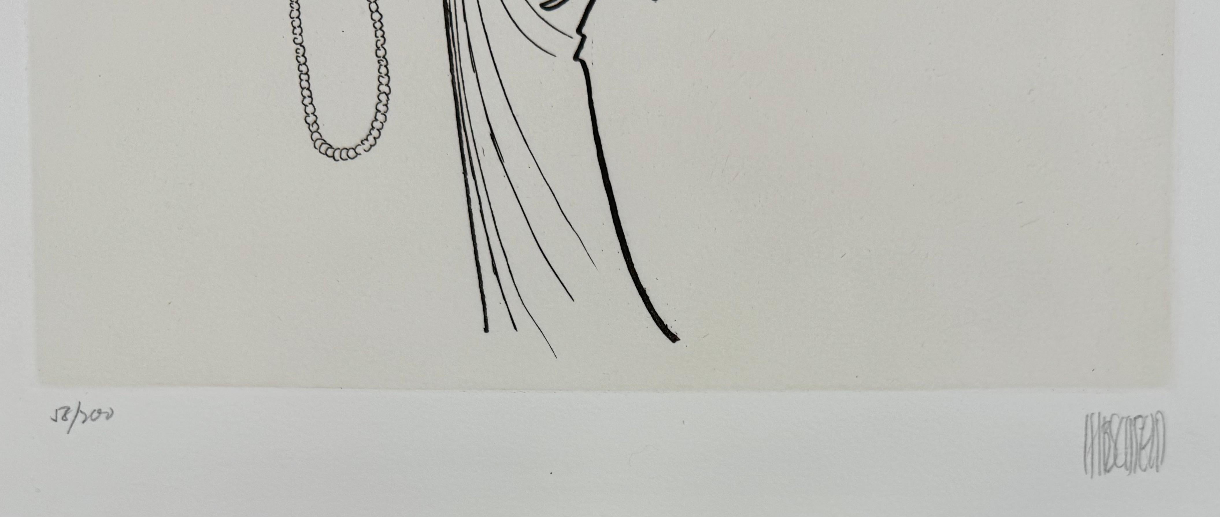 Lena Horne Película Estrella de Broadway Afroamericana Siglo XX Litografía NYT Publicado - Print de Albert Al Hirschfeld