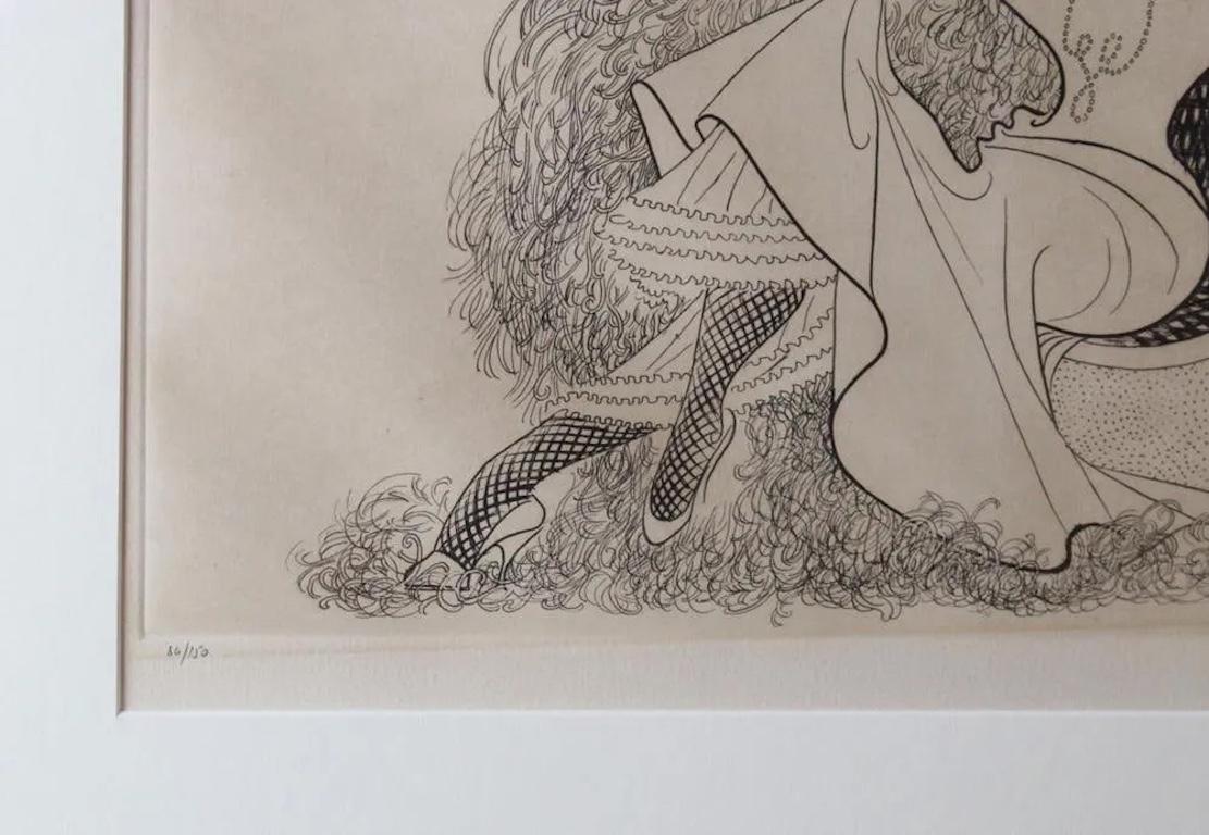 Mae West Legendäres Sexsymbol-Filmstar, Hollywood Celebrity, Mitte des 20. Jahrhunderts (Performancekunst), Print, von Albert Al Hirschfeld