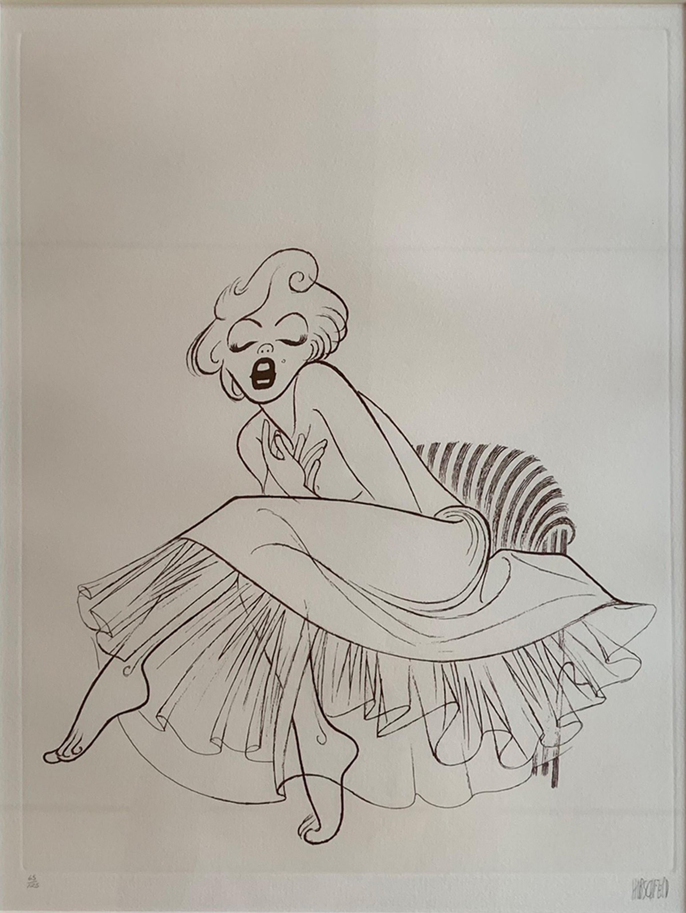 Marilyn Monroe, lithographie Pop Art d'Al Hirschfeld - Print de Albert Al Hirschfeld