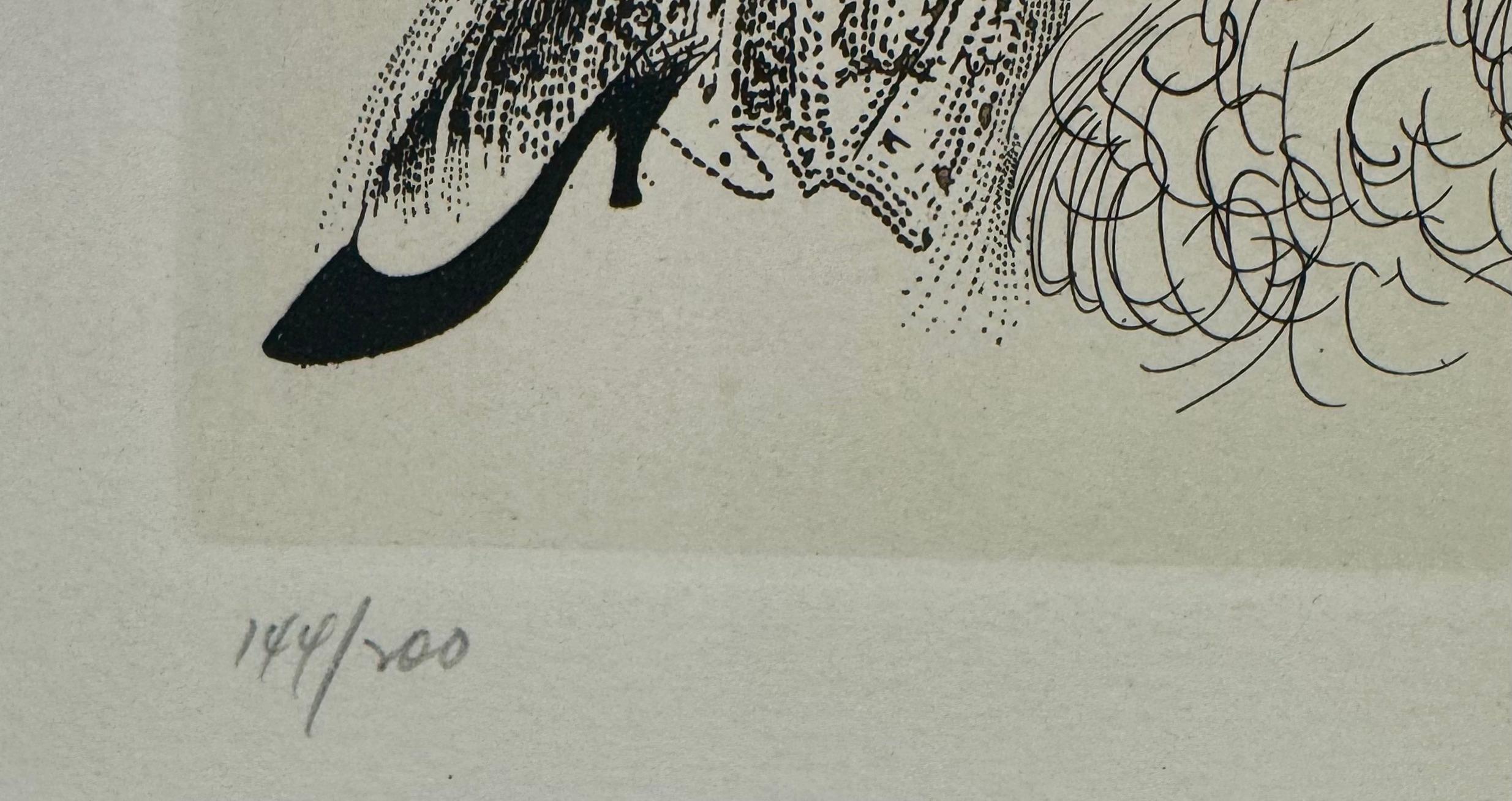 Marlene Dietrich Legendary Film Star 20th Century Litho NYT Published Mid-Centuy - Performance Print by Albert Al Hirschfeld