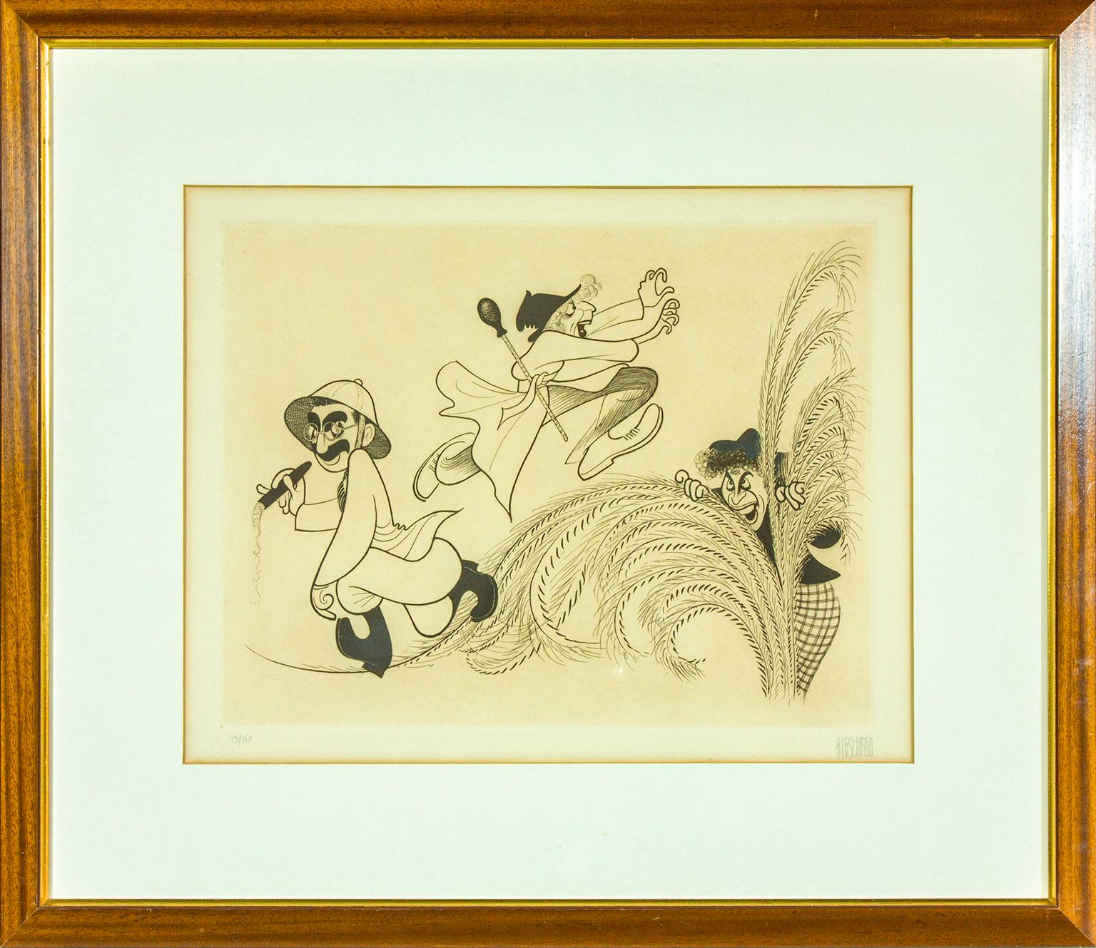 Albert Al Hirschfeld Figurative Print - "Marx Brothers" original etching by Al Hirschfeld. Hand signed and numbered.