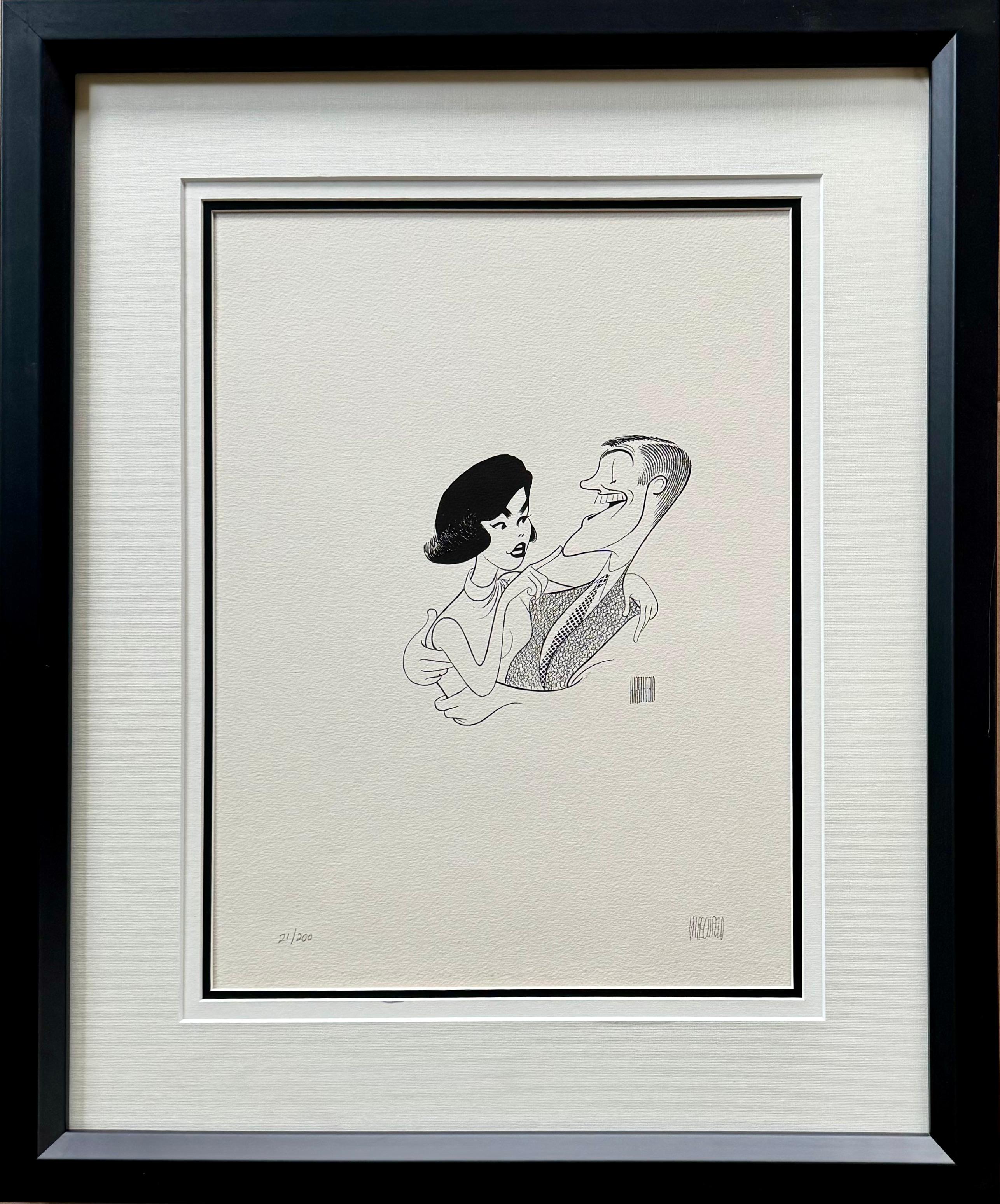 Mary Tyler Moore Dick Van Dyke Metà del 20° secolo Hollywood Premio Emmy Leggende della TV - Print di Albert Al Hirschfeld