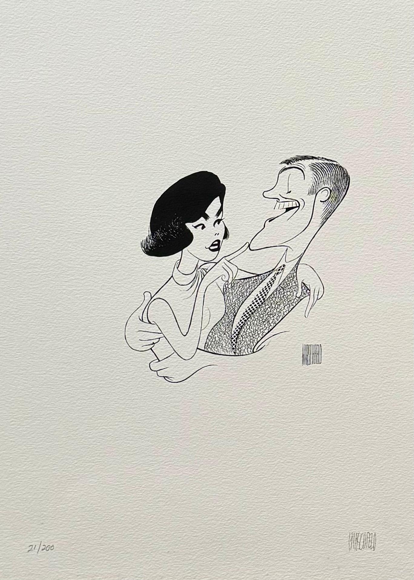 Portrait Print di Albert Al Hirschfeld - Mary Tyler Moore Dick Van Dyke Metà del 20° secolo Hollywood Premio Emmy Leggende della TV