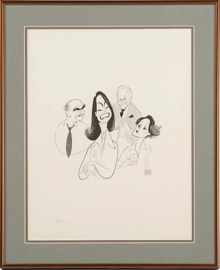 El show de Mary Tyler Moore Hollywood Premio Emmy Leyendas de la televisión Ed Asner Valerie Harper - Print de Albert Al Hirschfeld