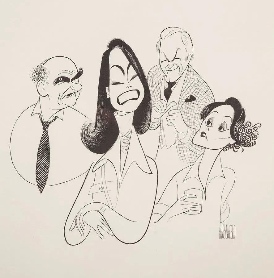 Portrait Print de Albert Al Hirschfeld - El show de Mary Tyler Moore Hollywood Premio Emmy Leyendas de la televisión Ed Asner Valerie Harper