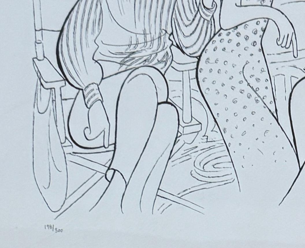 MISFITS Marilyn Monroe Clark Monroe Arthur Miller Caricature Movie Star Legends (en anglais) - Bleu Portrait Print par Albert Al Hirschfeld