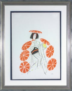 "Musume" framed, hand-signed lithograph from "Kabuki Suite" by Al Hirschfeld