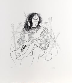 Neil Young, Caricature Lithograph by Al Hirschfeld