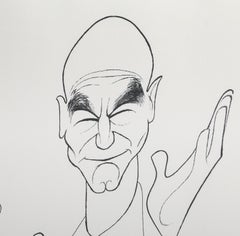 Patrick Stewart in A Christmas Carol, Lithograph by Al Hirschfeld