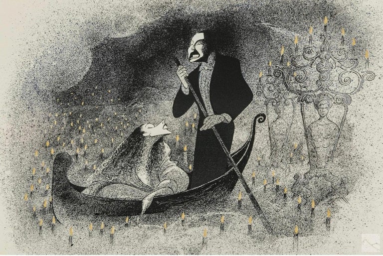 Albert Al Hirschfeld Figurative Print - "Phantom of the Opera, Journey" Broadway Musica lAndrew Lloyd Webber Tony Awards