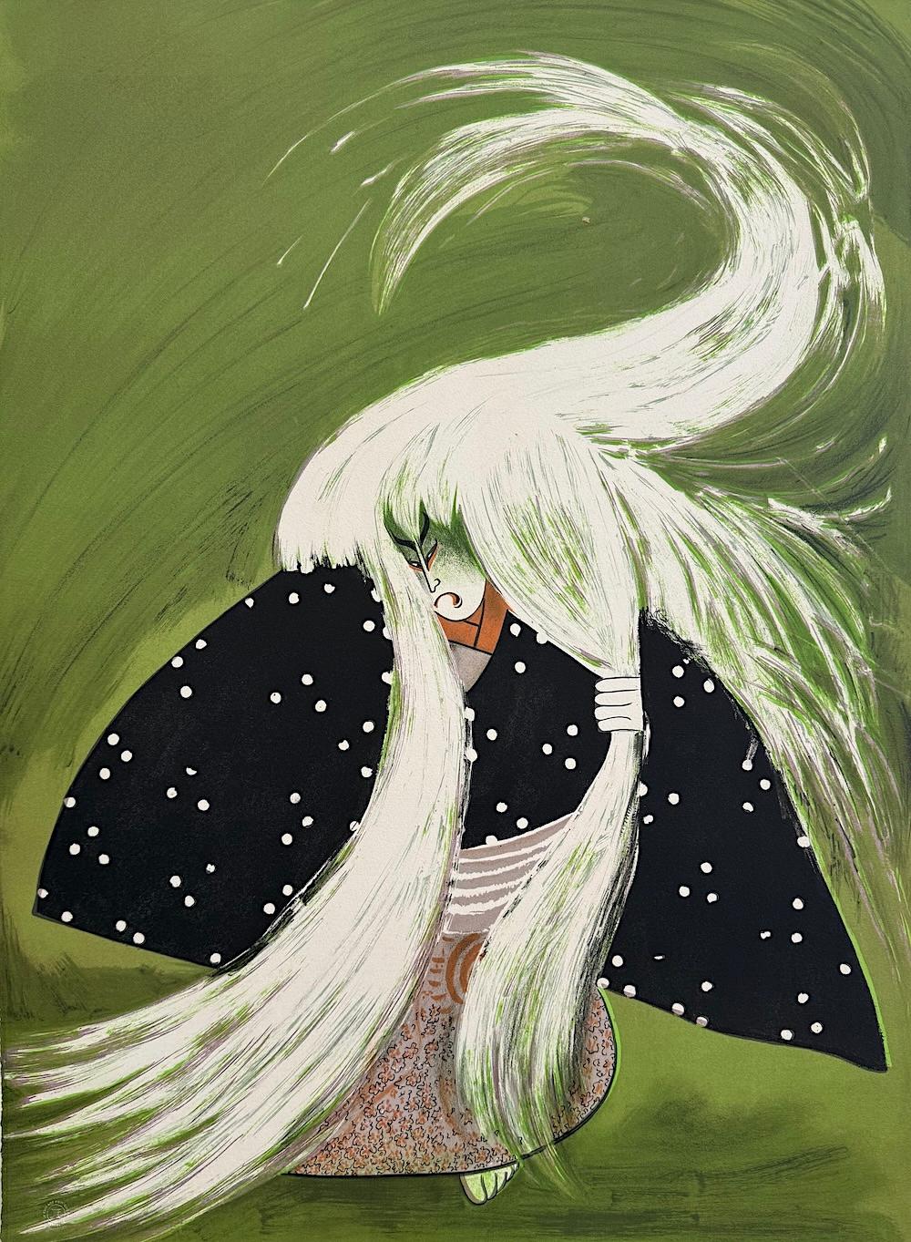 RENJISHI es una litografía dibujada a mano, en edición limitada, por el célebre artista/caricaturista Al Hirschfeld (1903-2003), impresa a mano mediante técnicas litográficas tradicionales en papel de impresión Arches de archivo. RENISHI representa