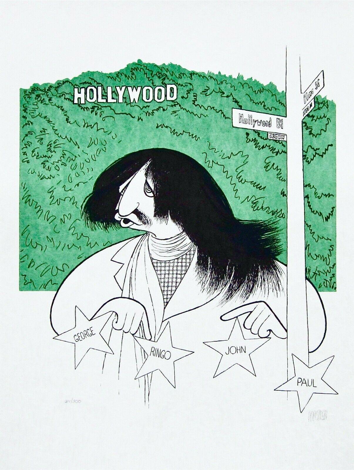 Albert Al Hirschfeld Figurative Print - Ringo Starr goes to Hollywood, Al Hirschfeld