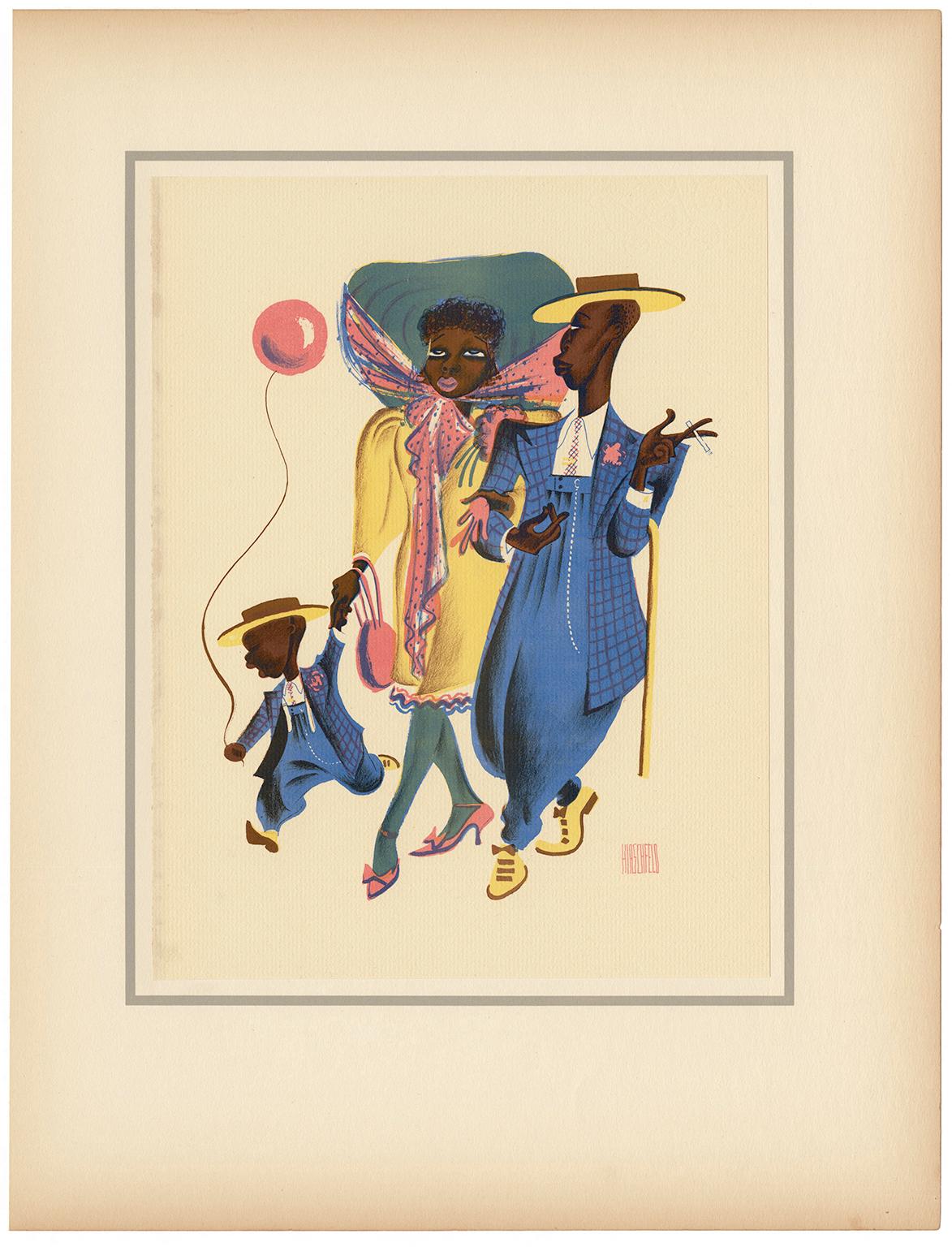 Sharpy Family —1940s Harlem - Print by Albert Al Hirschfeld