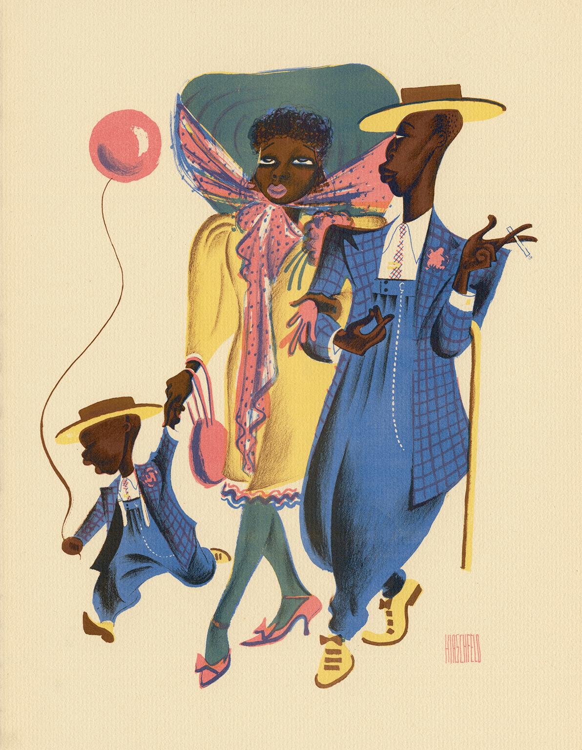 Albert Al Hirschfeld Figurative Print - Sharpy Family —1940s Harlem