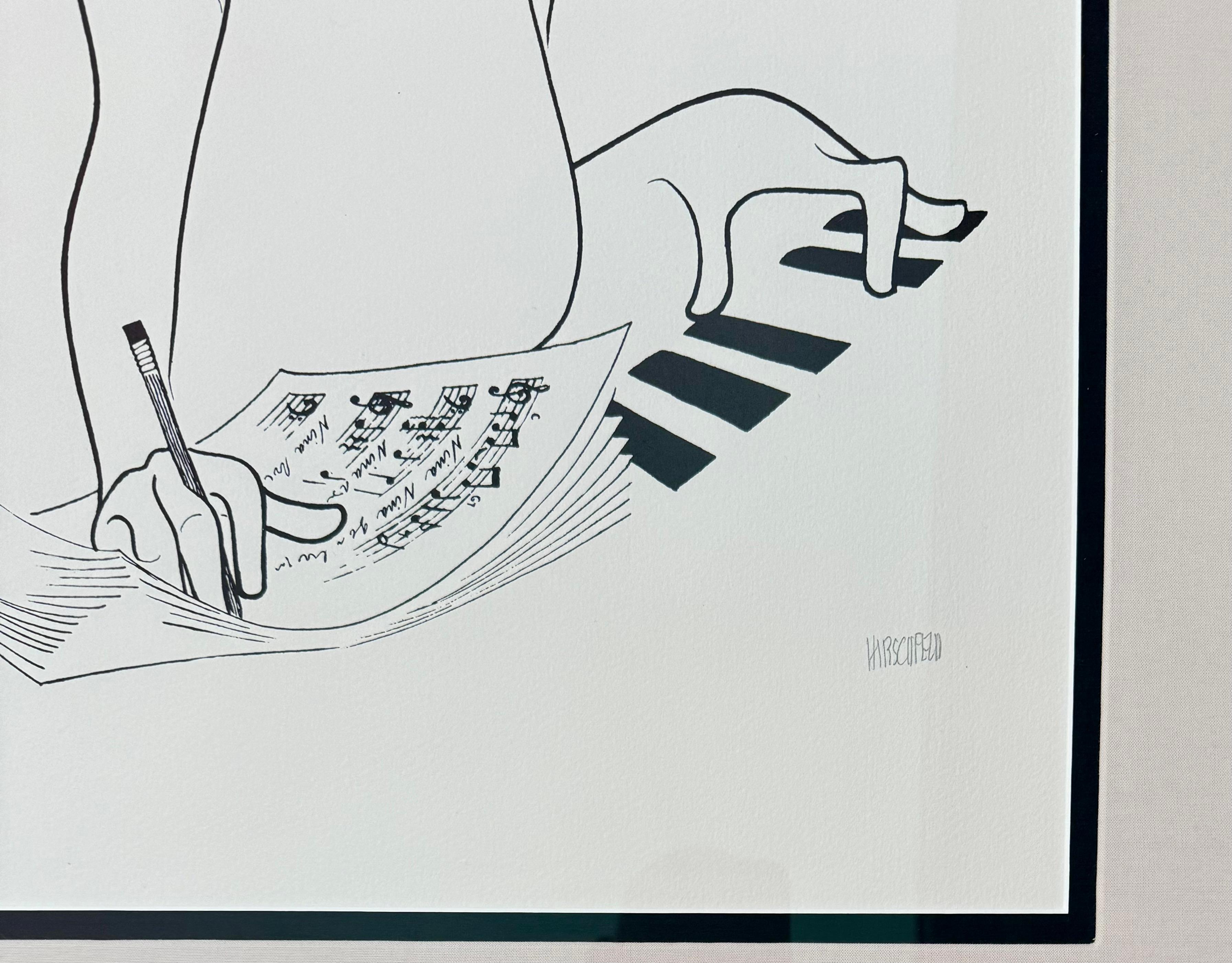 Stephen Sondheim  Tony Awards Broadway Musical Theatre NYT Published - Gray Portrait Print by Albert Al Hirschfeld