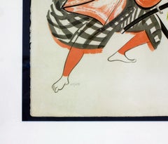 "Sugawara" framed, hand-signed lithograph from "Kabuki Suite" by Al Hirschfeld