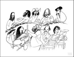 "The Grateful Dead", 1995, Lithograph by Al Hirschfeld