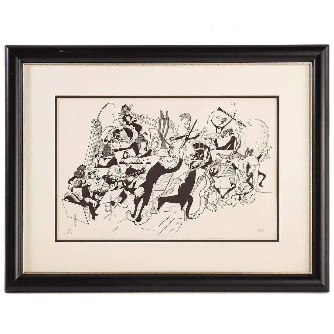 Warner Brothers Orchestra Bugs Bunny Daffy Duck Porky Pig Cartoon Movie Legends - Print by Albert Al Hirschfeld