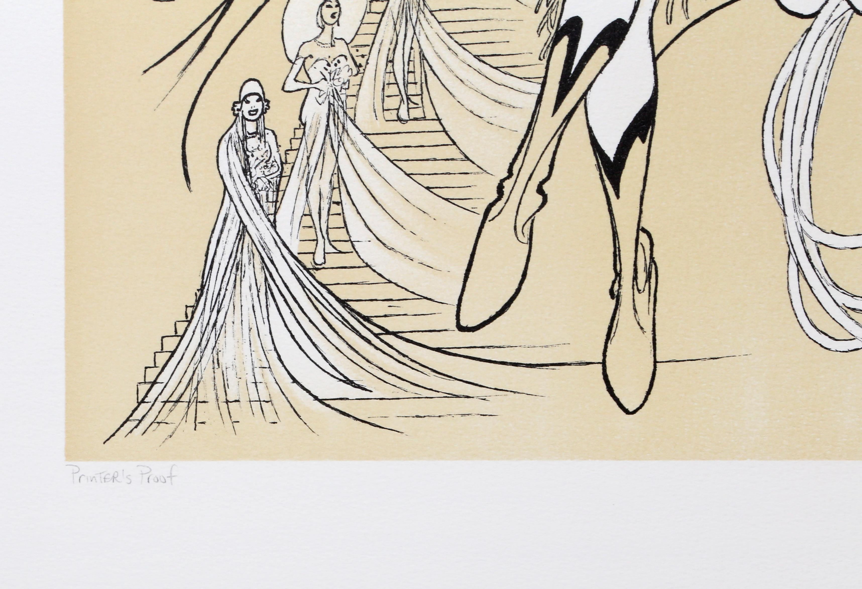 Will Rogers, lithographie de caricature d'Al Hirschfeld - Postmoderne Print par Albert Al Hirschfeld