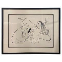 Albert Al Hirschfeld „Das Spiel über das Baby“, signierter Druck
