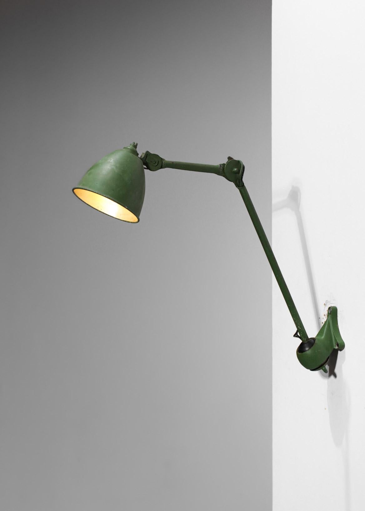 Lampe d'atelier Albert Albin Gras laquée métallique Le Corbusier Ravel Sconce, G345 en vente 3