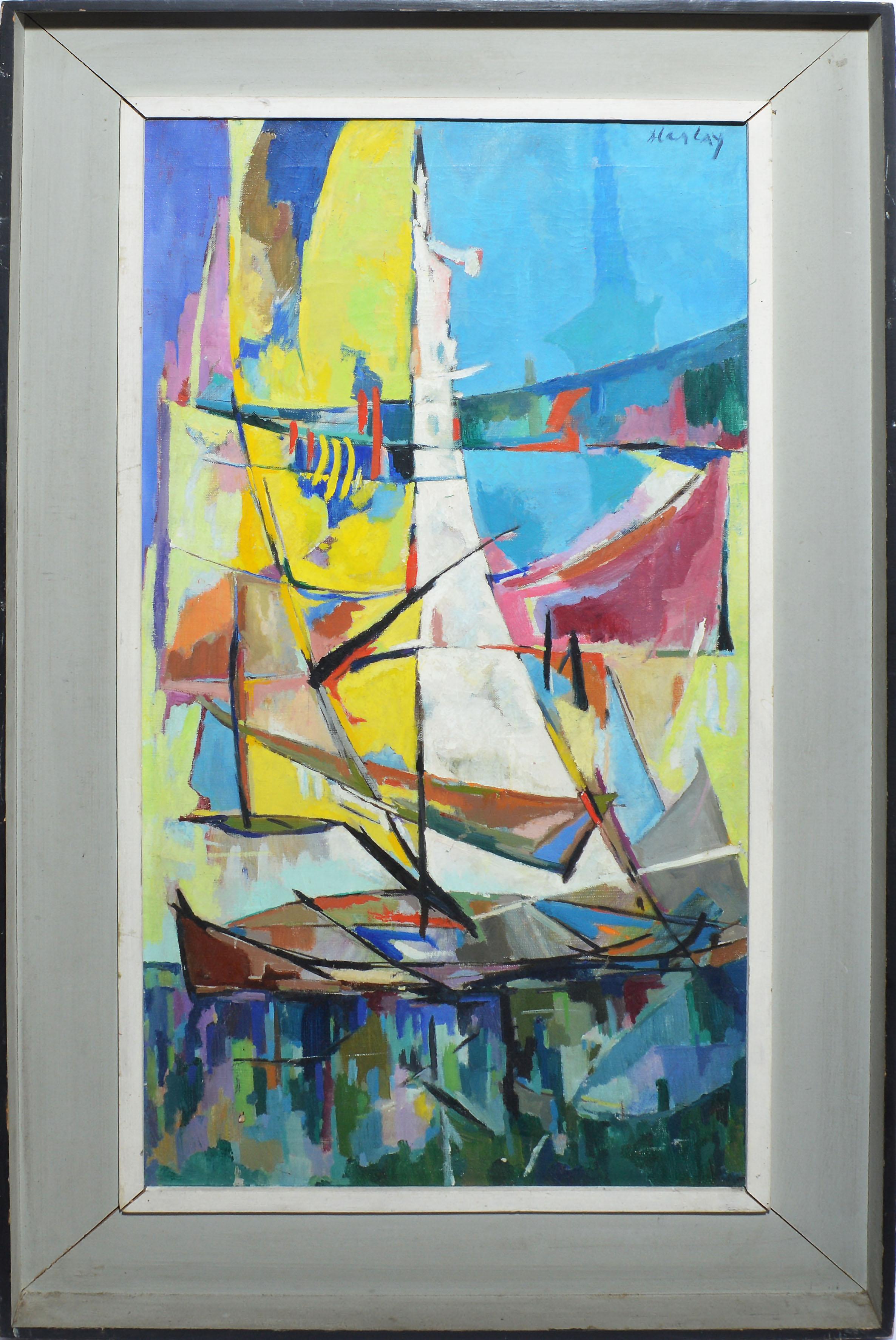 abstract sailboat art