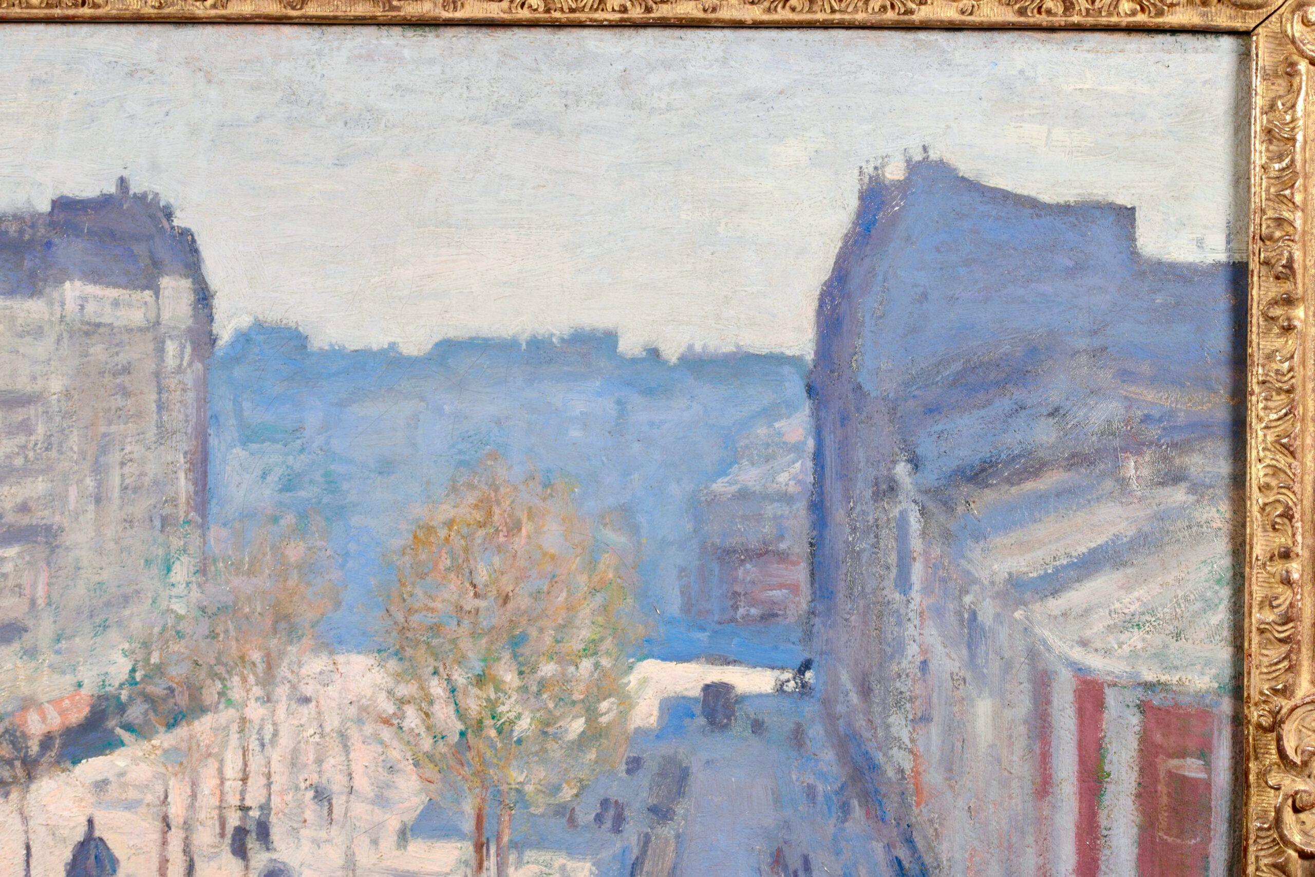 Boulevard De Clichy - Post Impressionist City Landscape Painting by Albert Andre For Sale 2