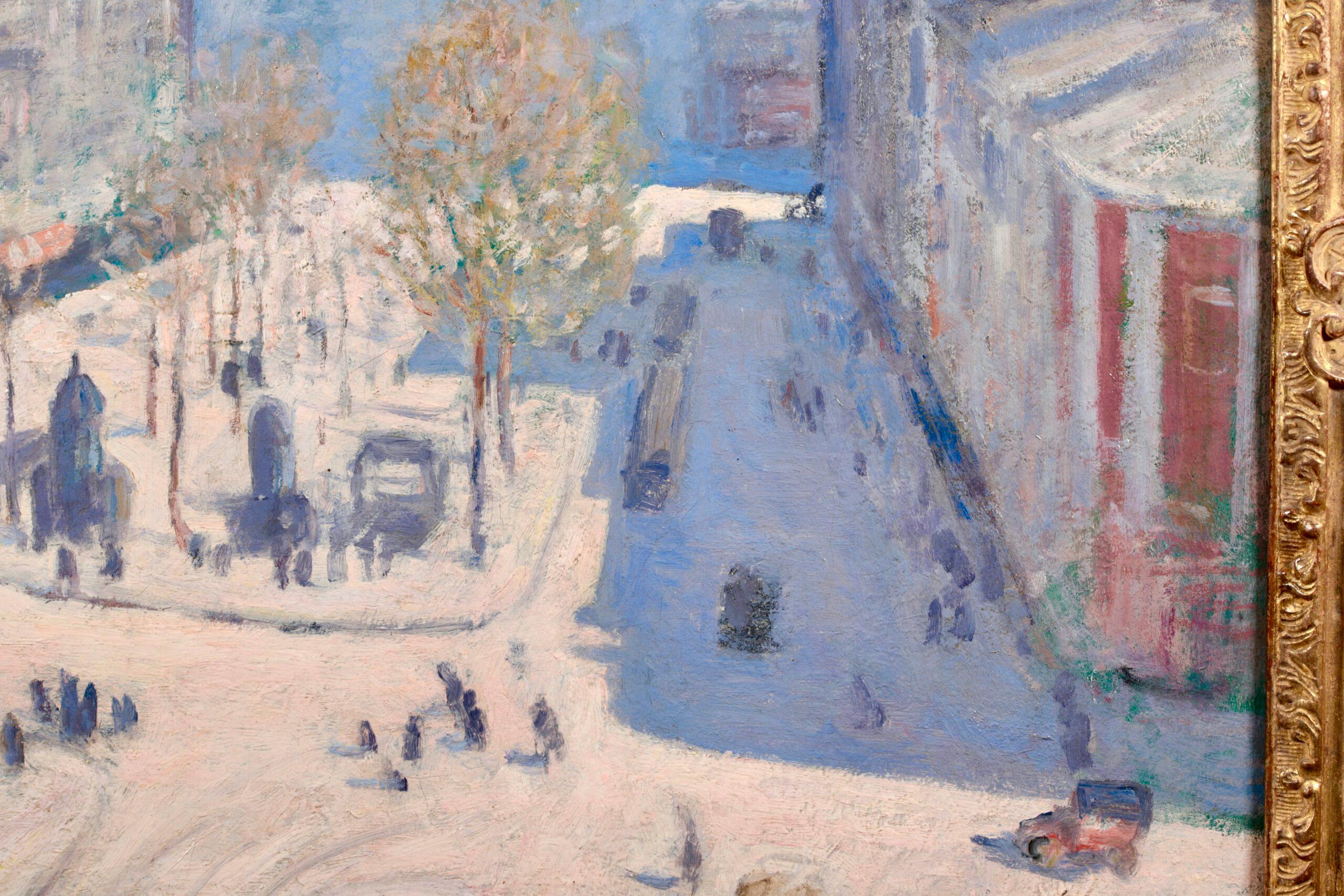 Boulevard De Clichy - Peinture de paysage de ville post-impressionniste d'Albert Andre en vente 3