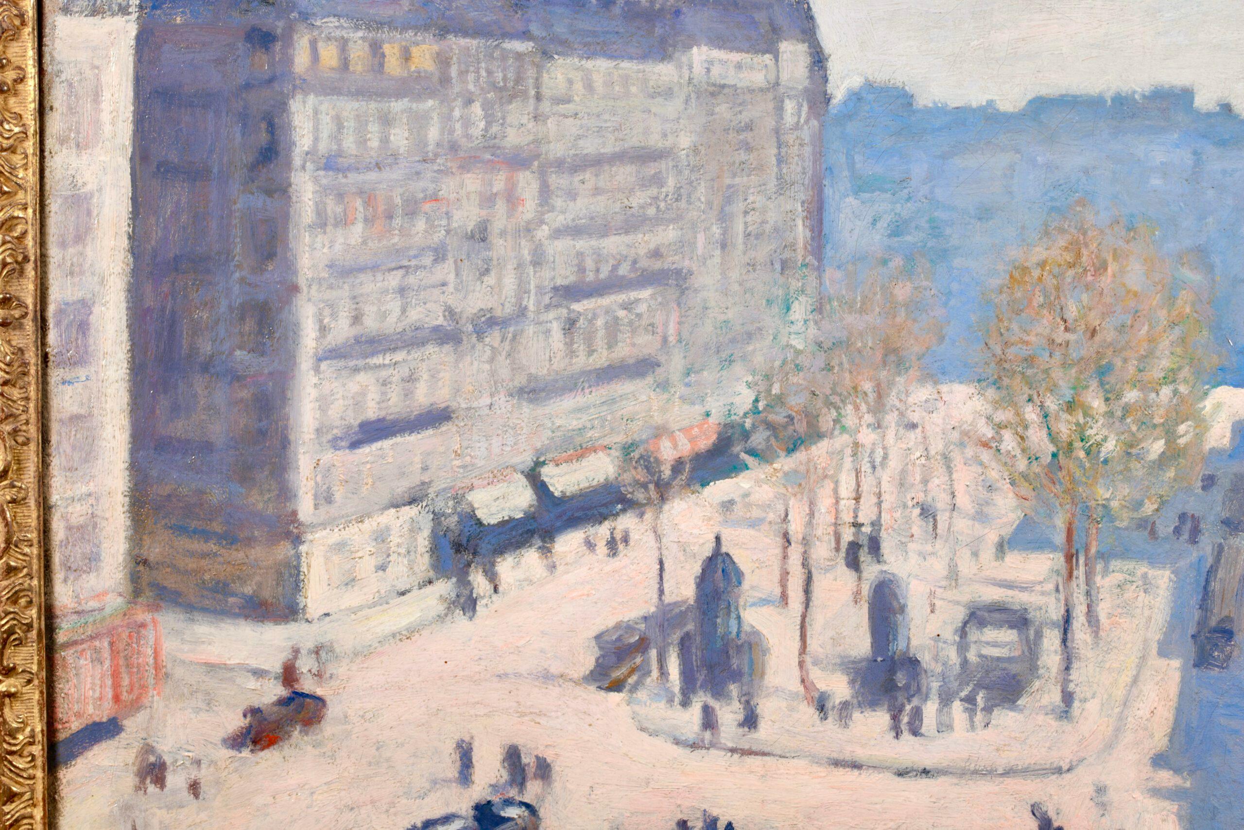 Boulevard De Clichy - Post Impressionist City Landscape Painting by Albert Andre For Sale 5