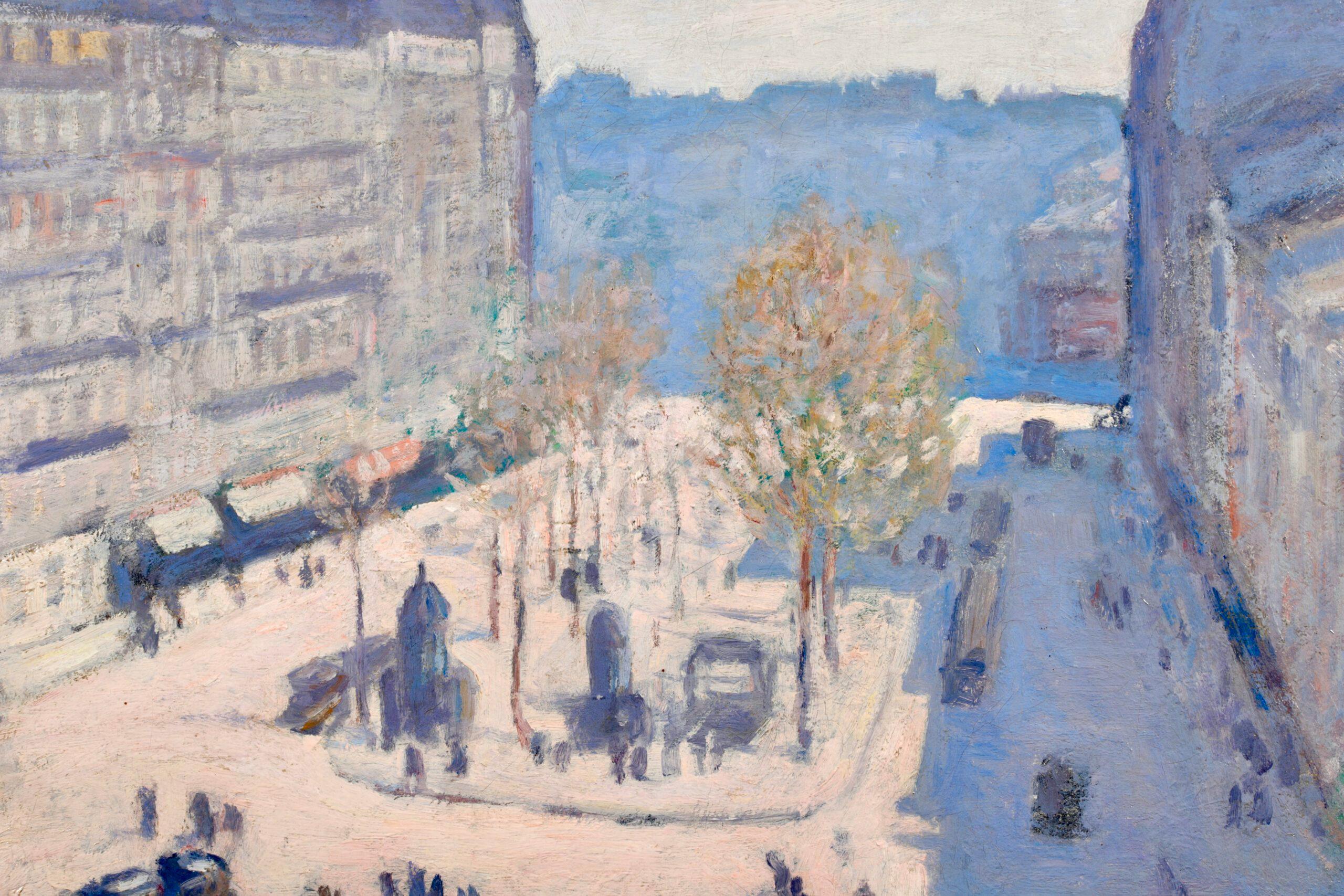Boulevard De Clichy - Peinture de paysage de ville post-impressionniste d'Albert Andre en vente 6